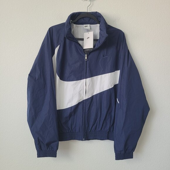 Nike Sportswear Big Swoosh Windbreaker Jacket FB7877-410 Size S Navy Blue